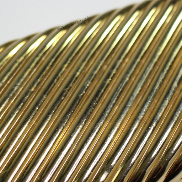 Vintage Women's Metallic Gold Mini Hard Case Crossbody Purse - Picture 3 of 8